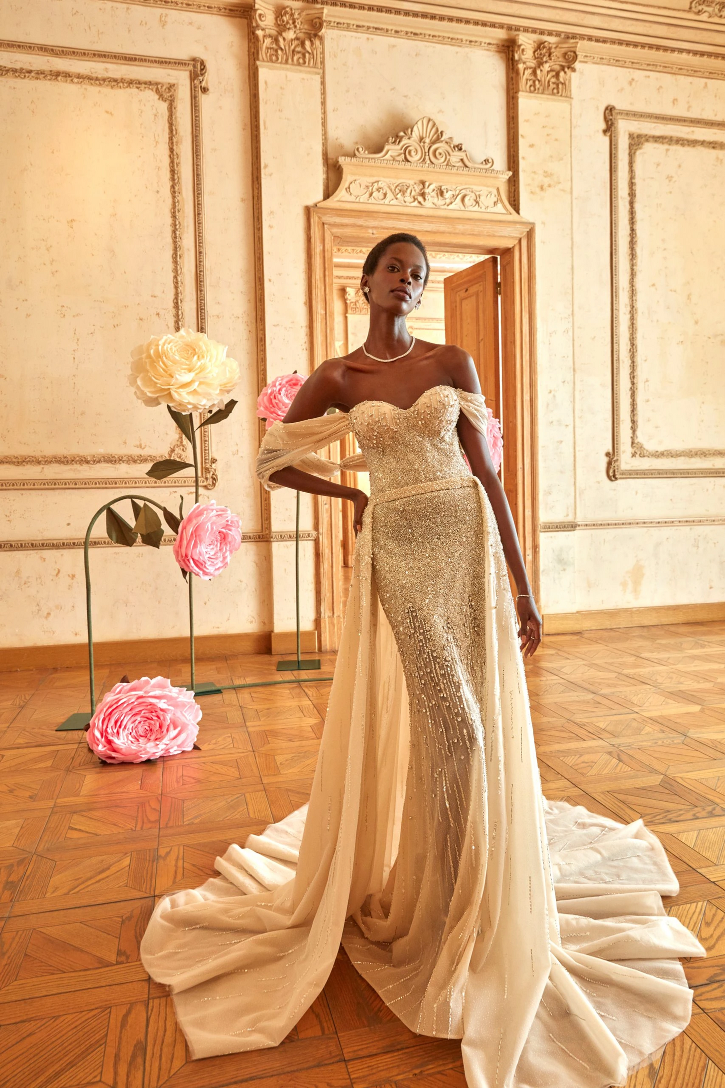 Ethereal Cream Dream Mermaid Gown