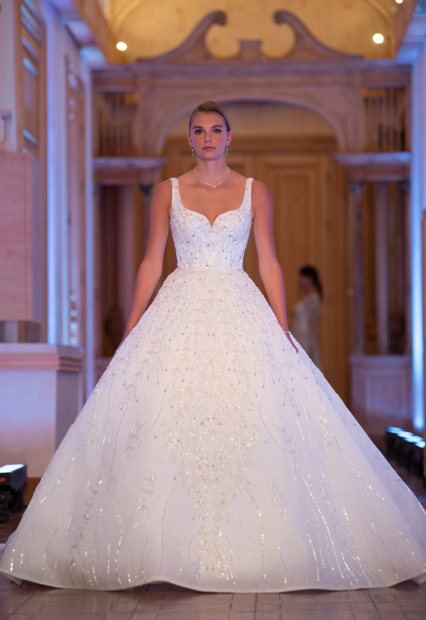 Dreamy Ivory V-Neck Ball Gown