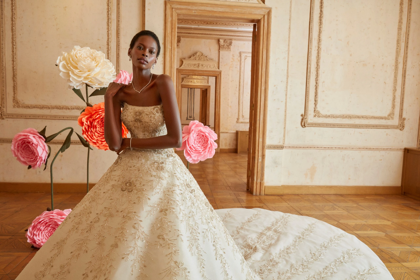 Princess Elegance Golden Crystal Gown