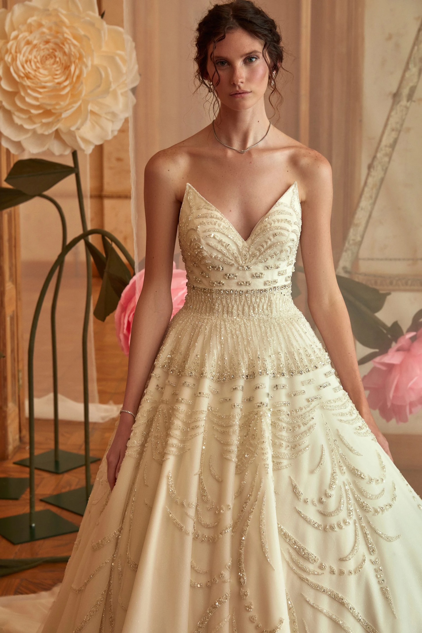 Cream Dream V-Neck Bridal Gown