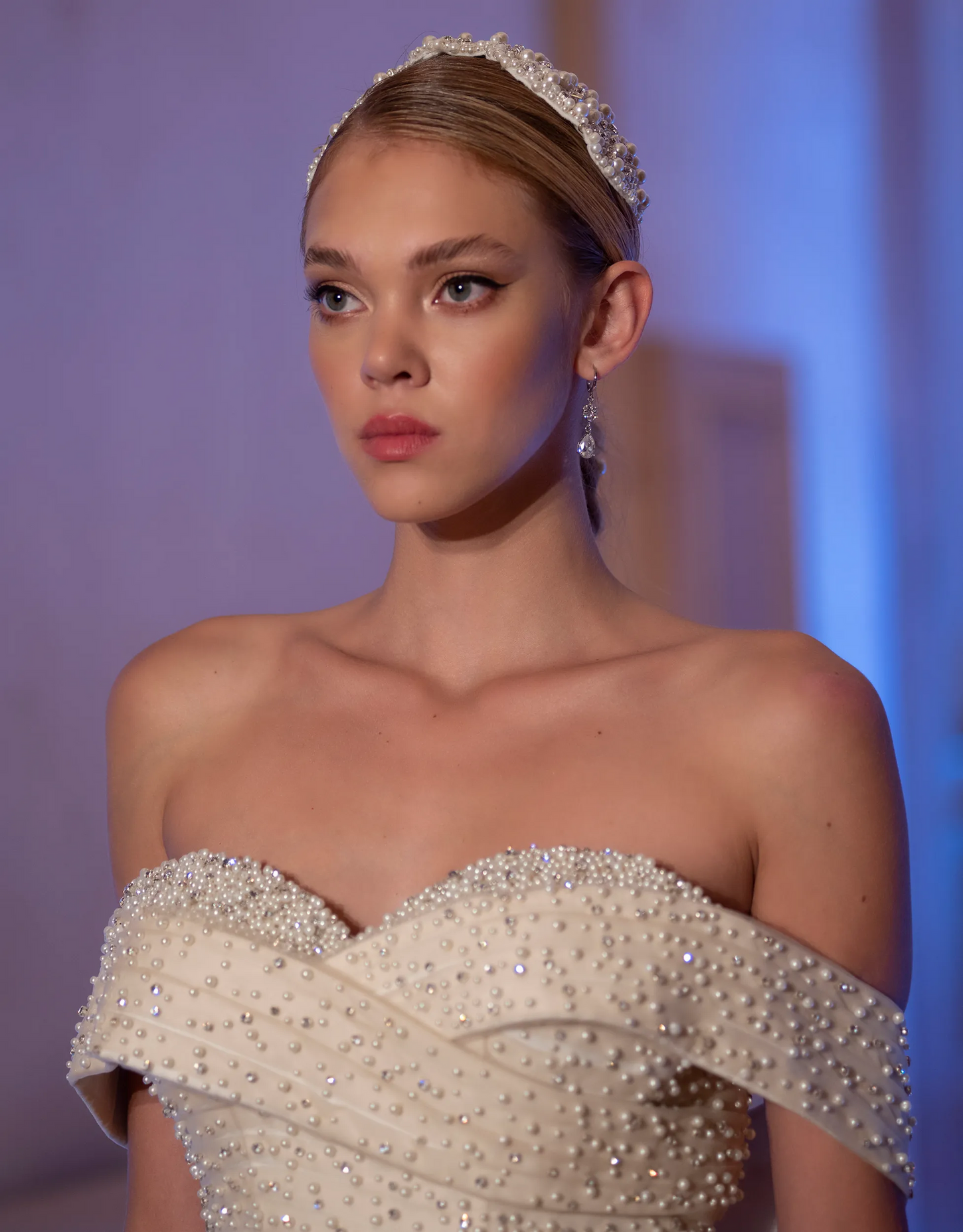 Cream Delight Pearl Mermaid Gown