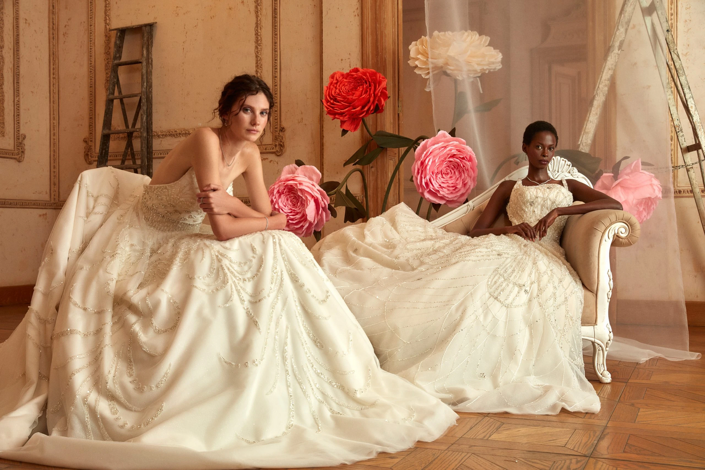 Luxury in Details: Off-White Wedding Dress with Crystals