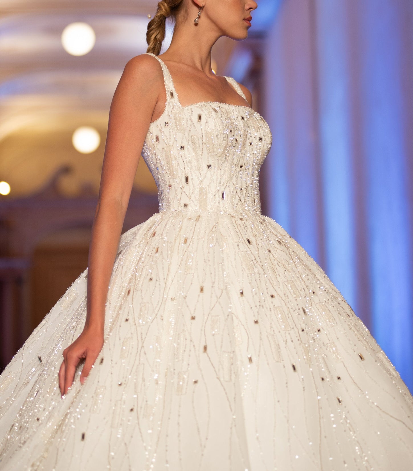 Classic White Crystal Princess Gown