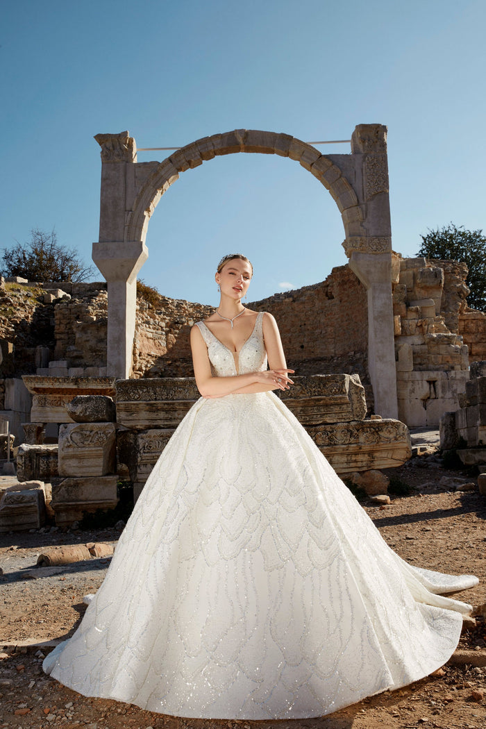 Satin and Lace Beauty: Ball Gown Wedding Dress
