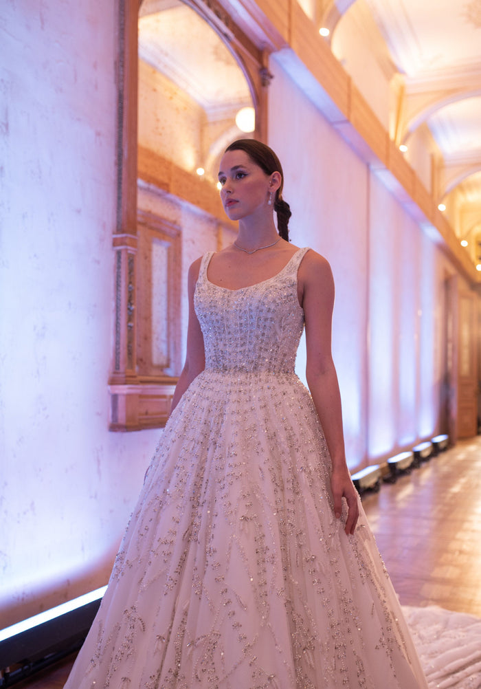Ivory Enchantment Crystal Ball Gown