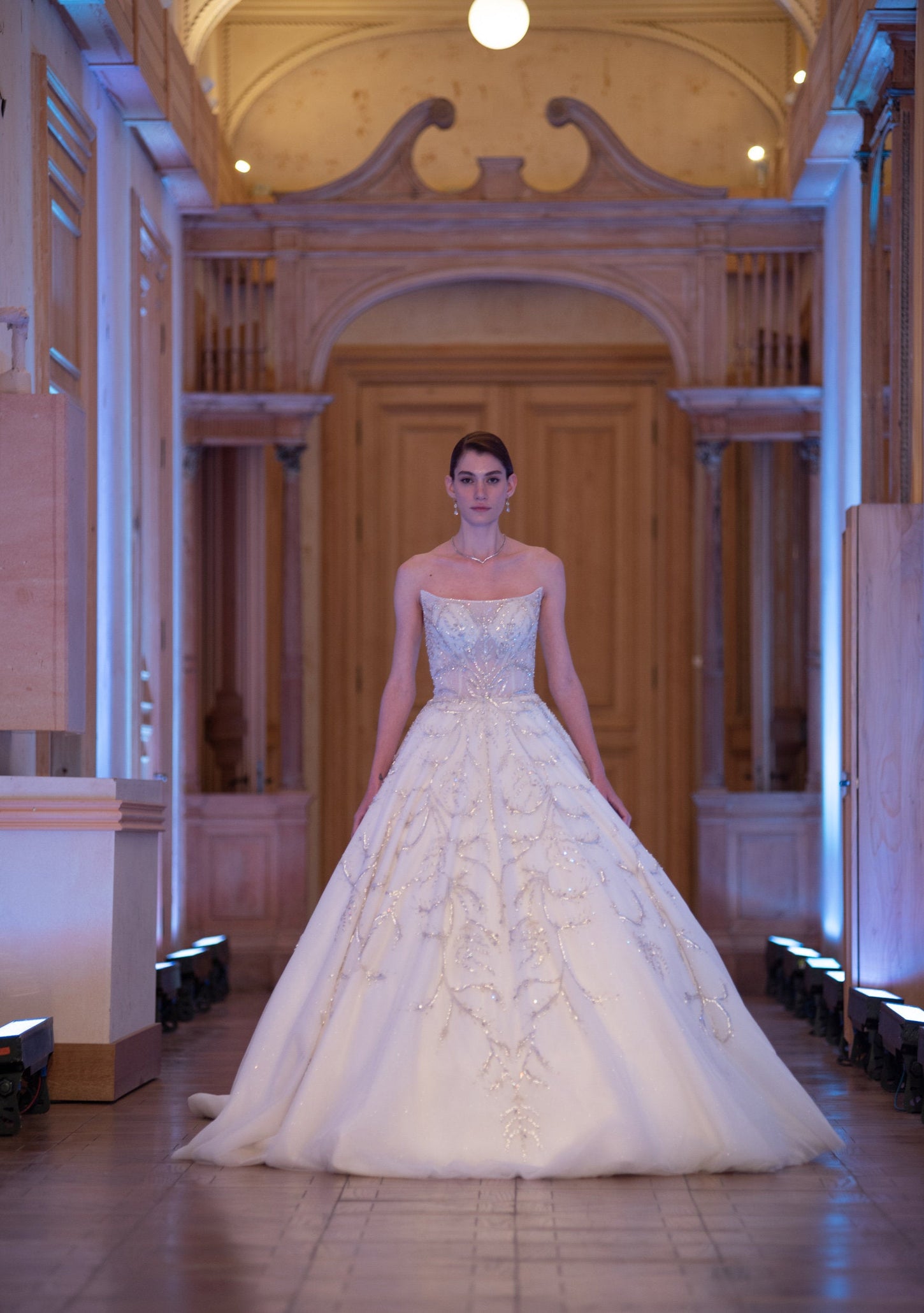 Crystal Opulence Ivory Ball Gown