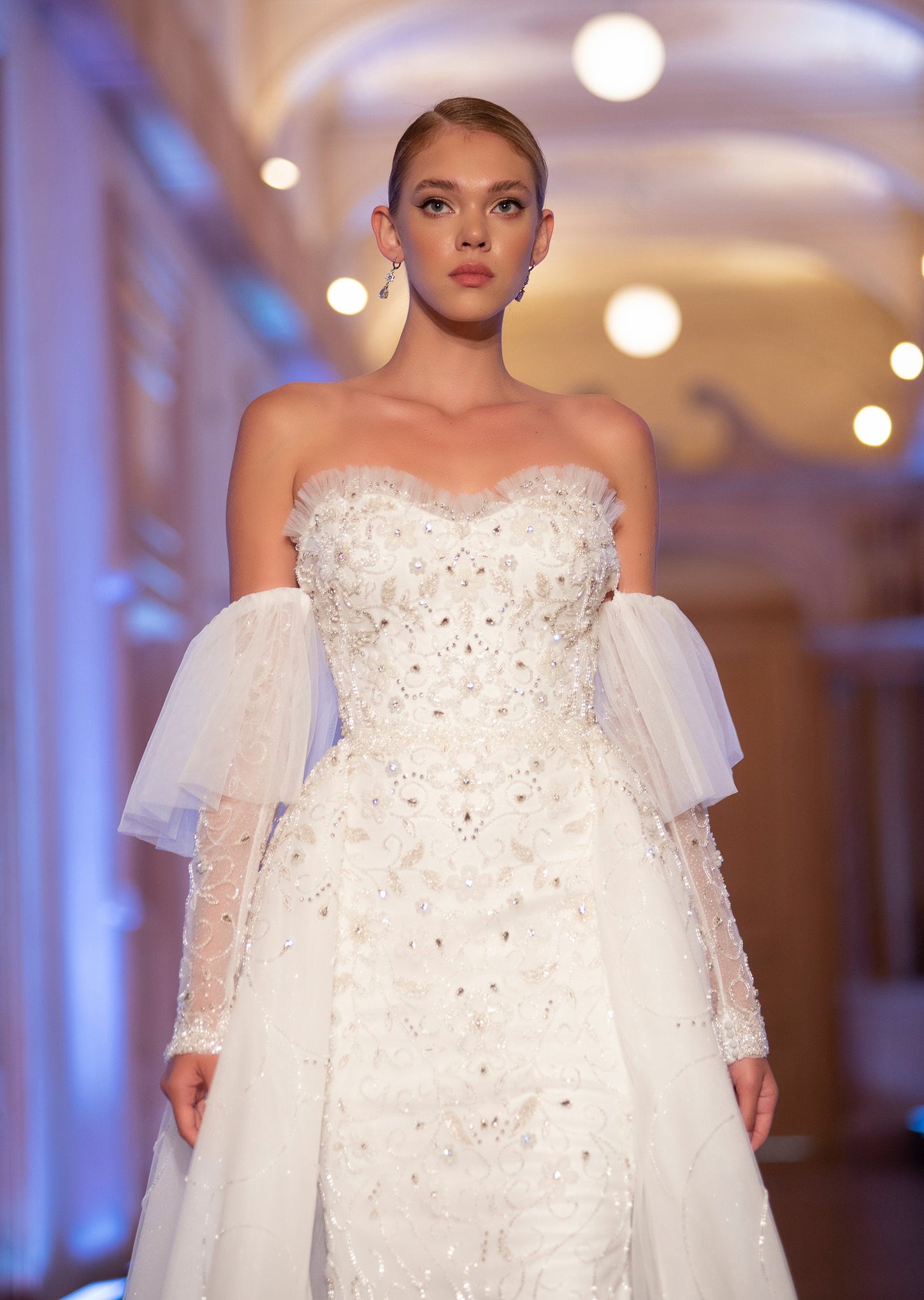Graceful Romance of Crystal Embroidery Mermaid Gown