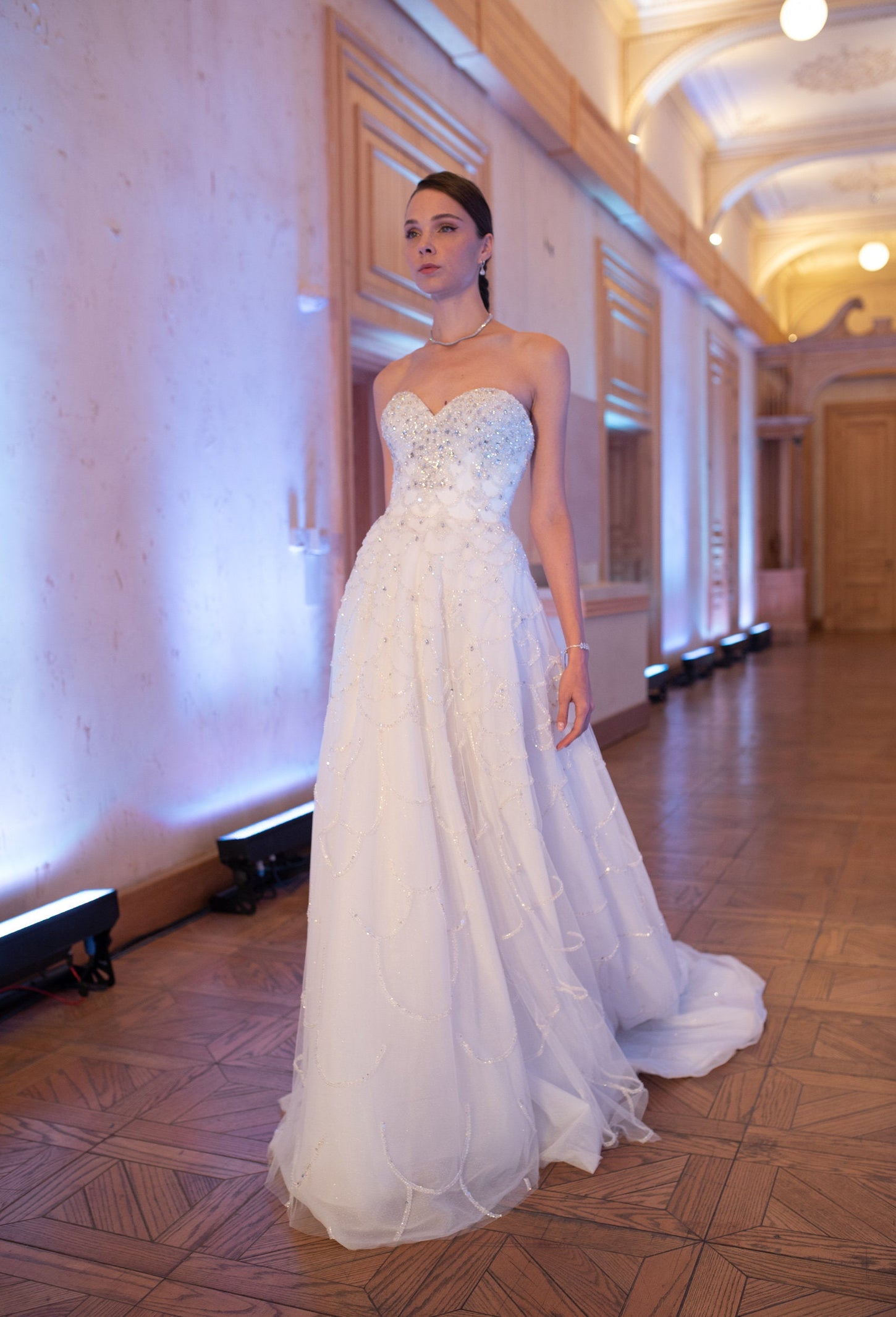 Enchanting Off-White A-Line Bridal Gown