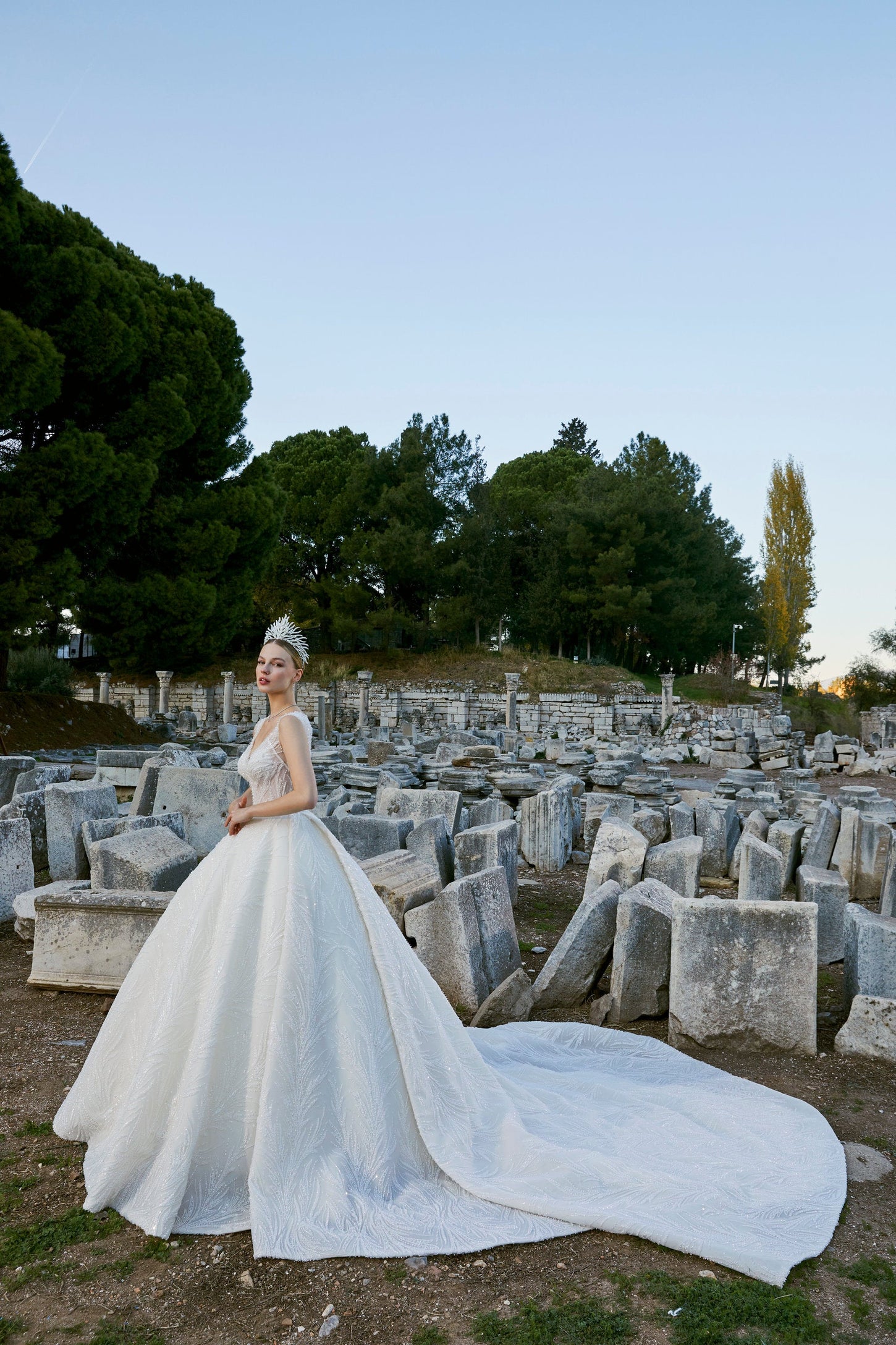 Regal Reverie: Open Back Bridal Gown
