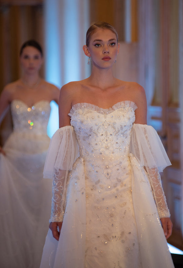 Graceful Romance of Crystal Embroidery Mermaid Gown