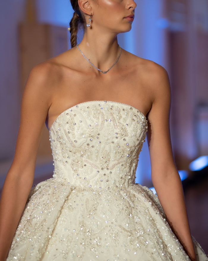 Off-White Crystal Beauty Princess Gown