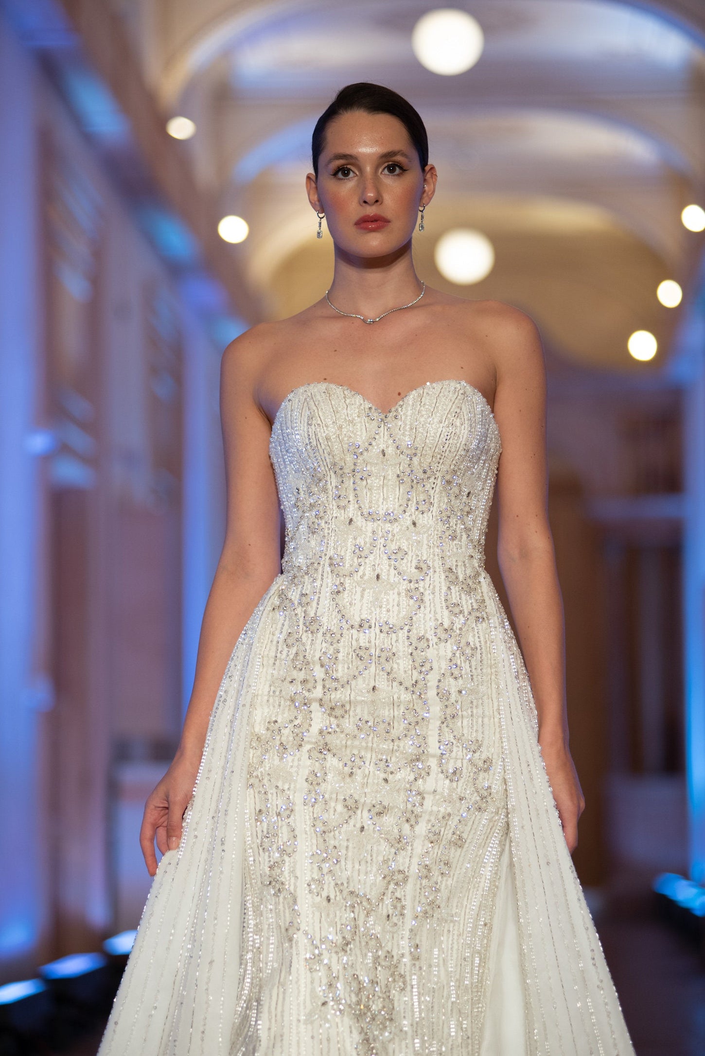 Starlit Romance Silver Beaded Dress