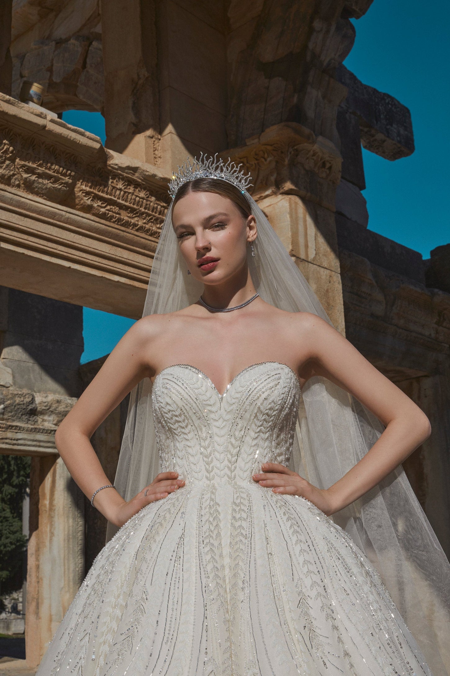 Exquisite Embroideried Ivory Princess Wedding Dress