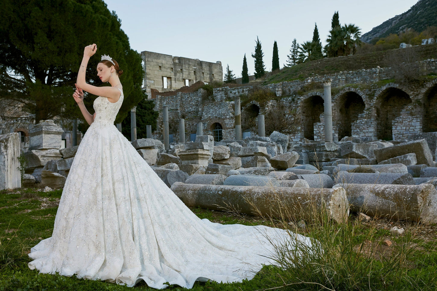 Floral Fantasy: Hand-Embroidered Ball Gown