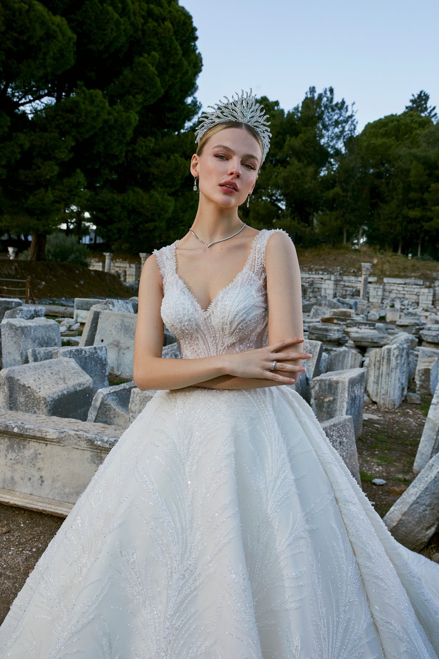 Regal Reverie: Open Back Bridal Gown