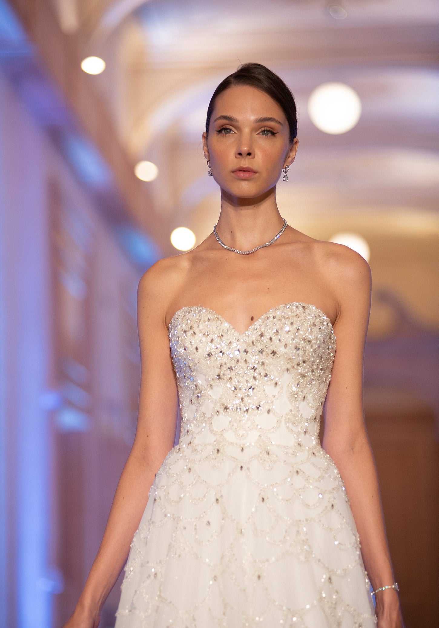 Enchanting Off-White A-Line Bridal Gown