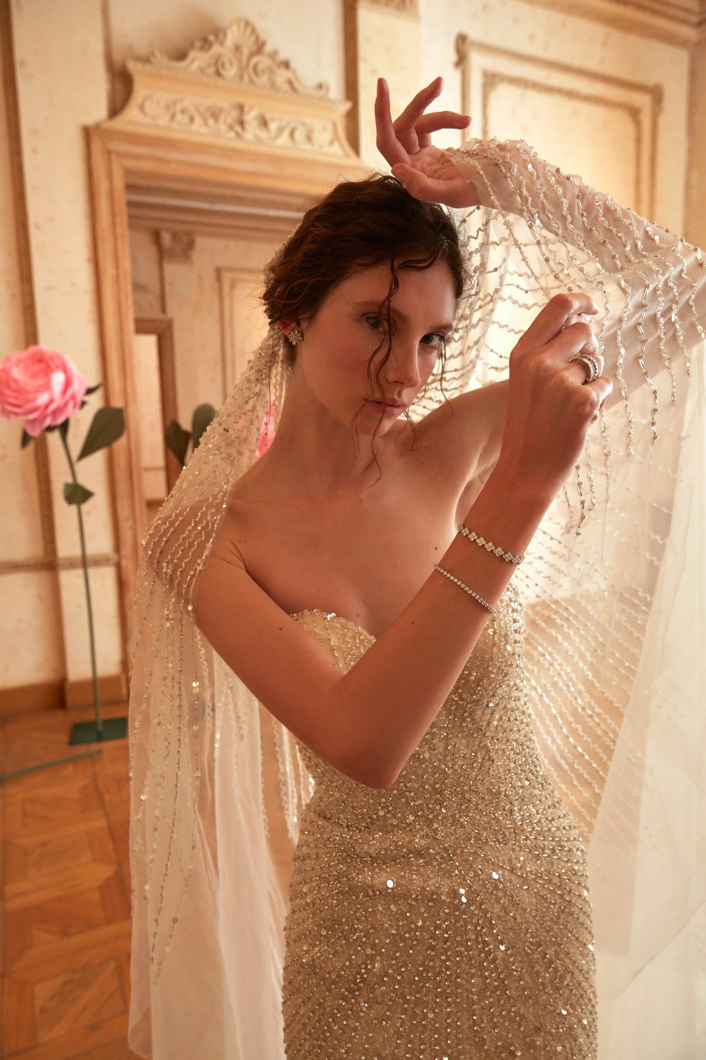 Ivory Sparkle Crystal Mermaid Gown