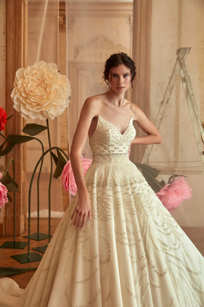 Cream Dream V-Neck Bridal Gown