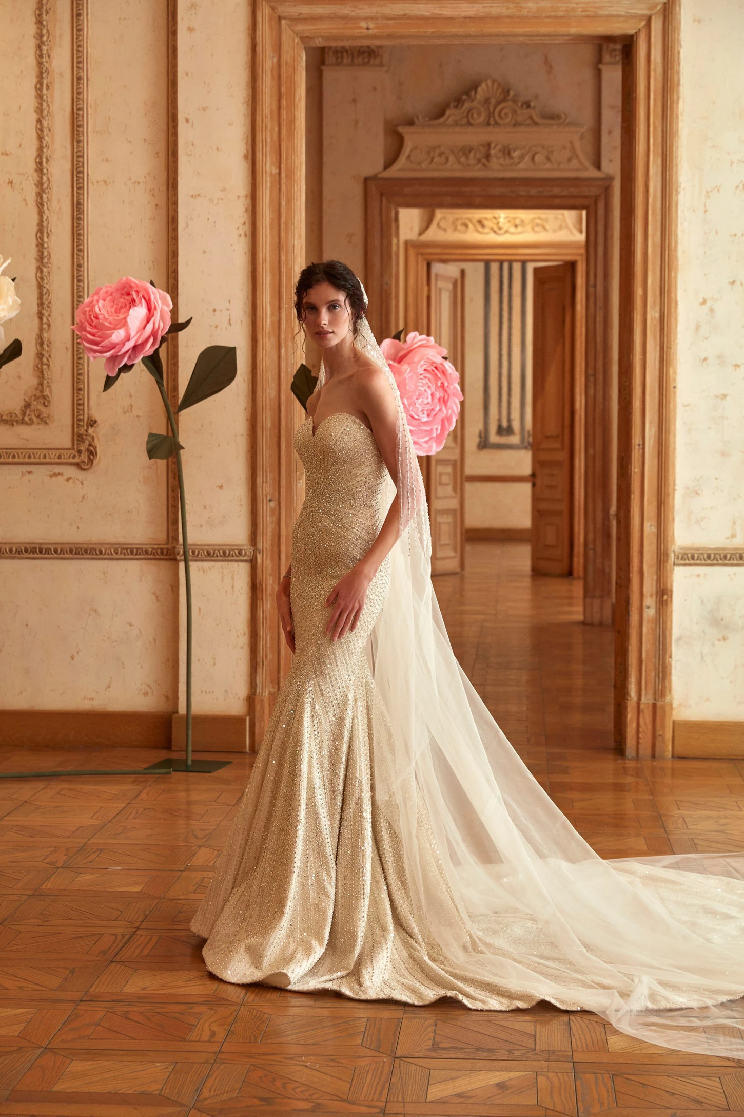 Ivory Sparkle Crystal Mermaid Gown