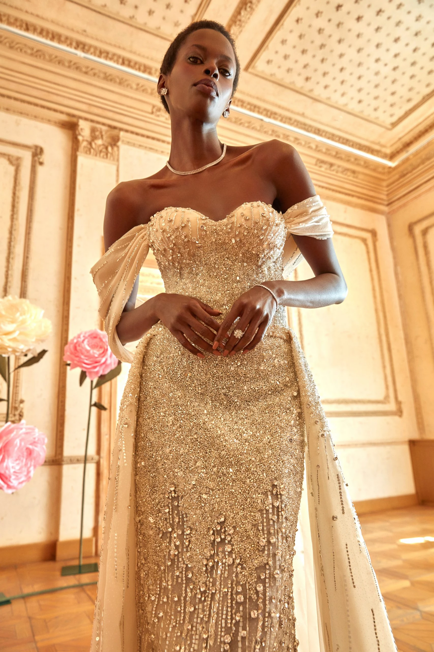 Ethereal Cream Dream Mermaid Gown