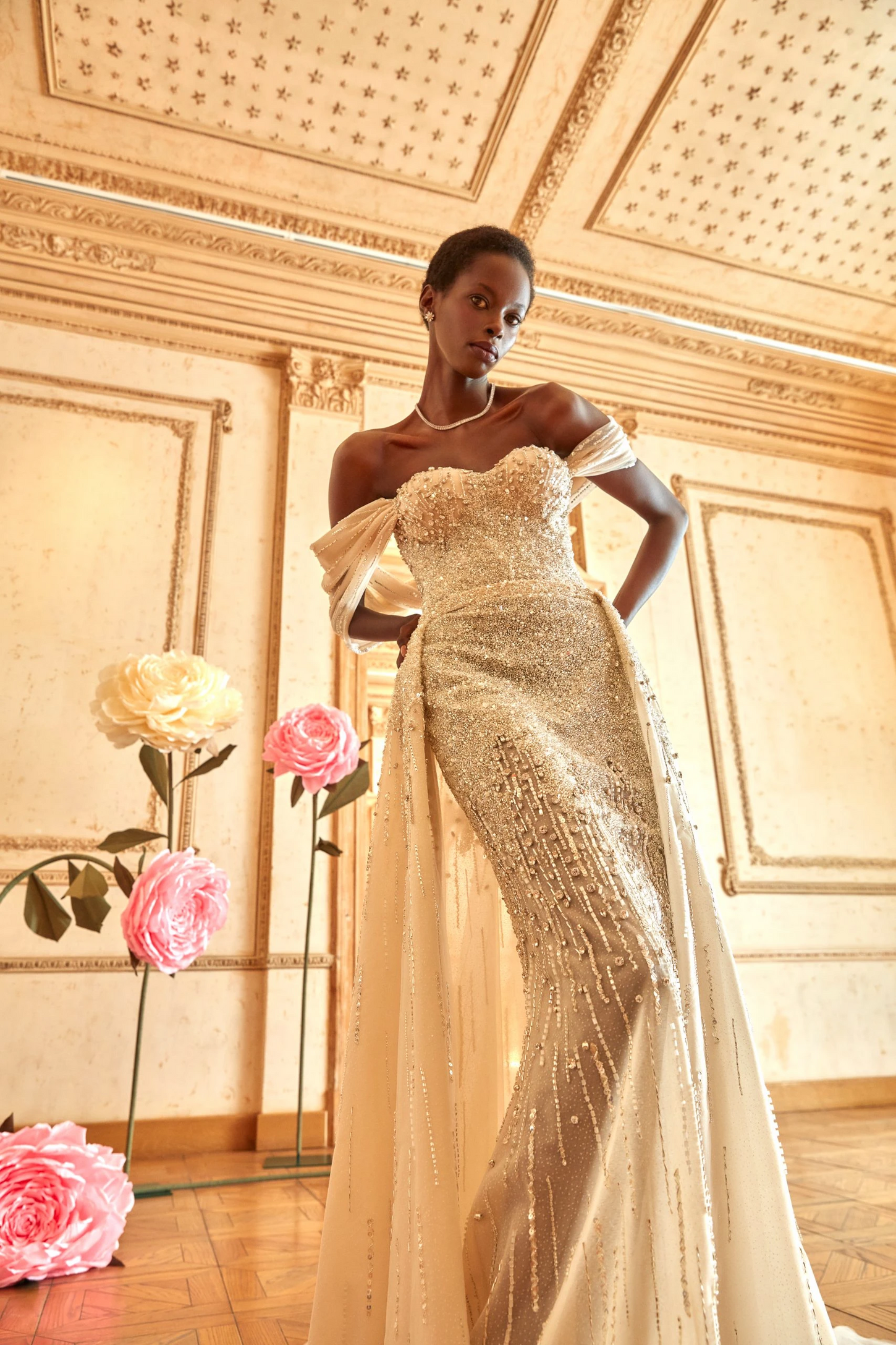 Ethereal Cream Dream Mermaid Gown