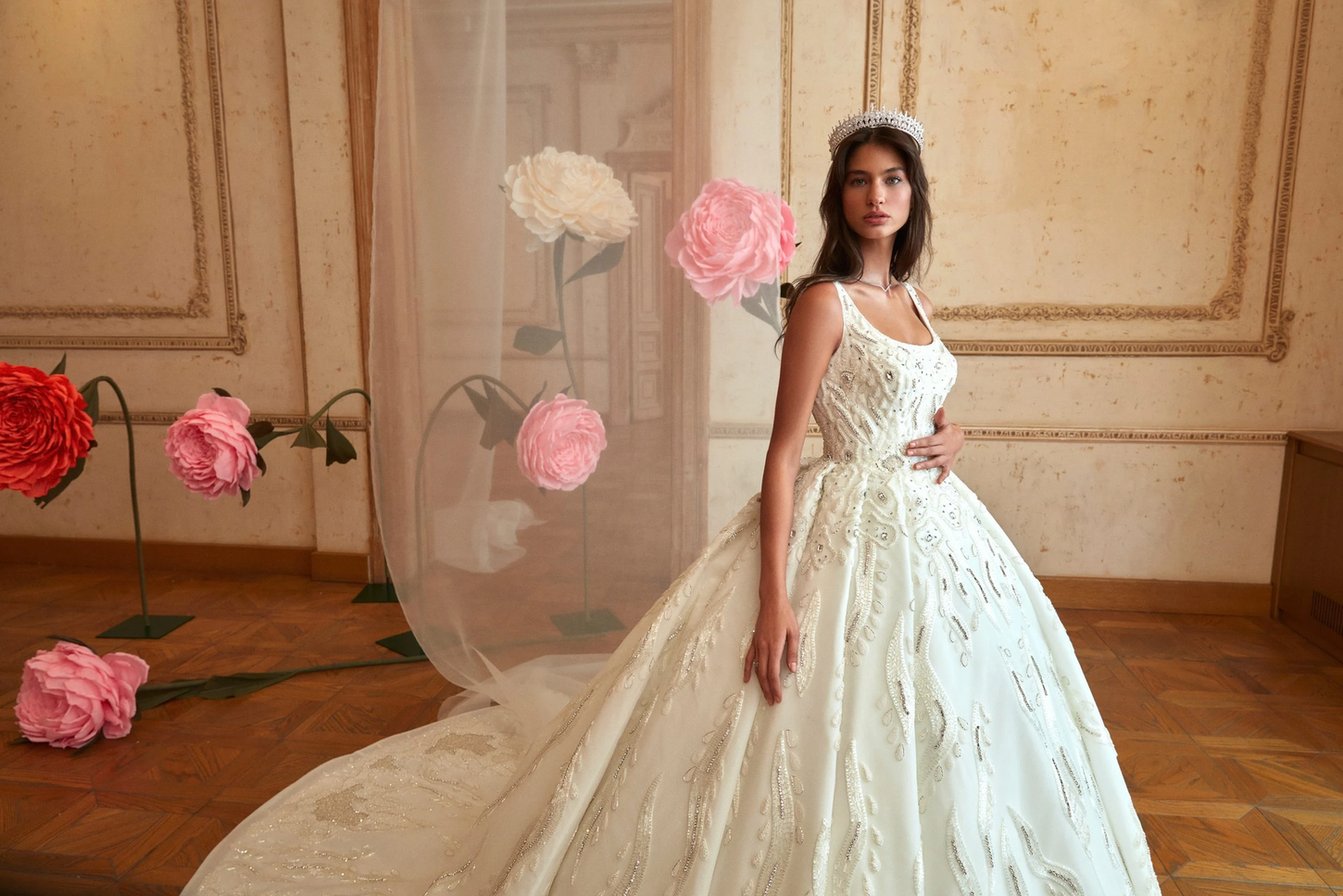 Regal Crystal Shimmer Princess Gown