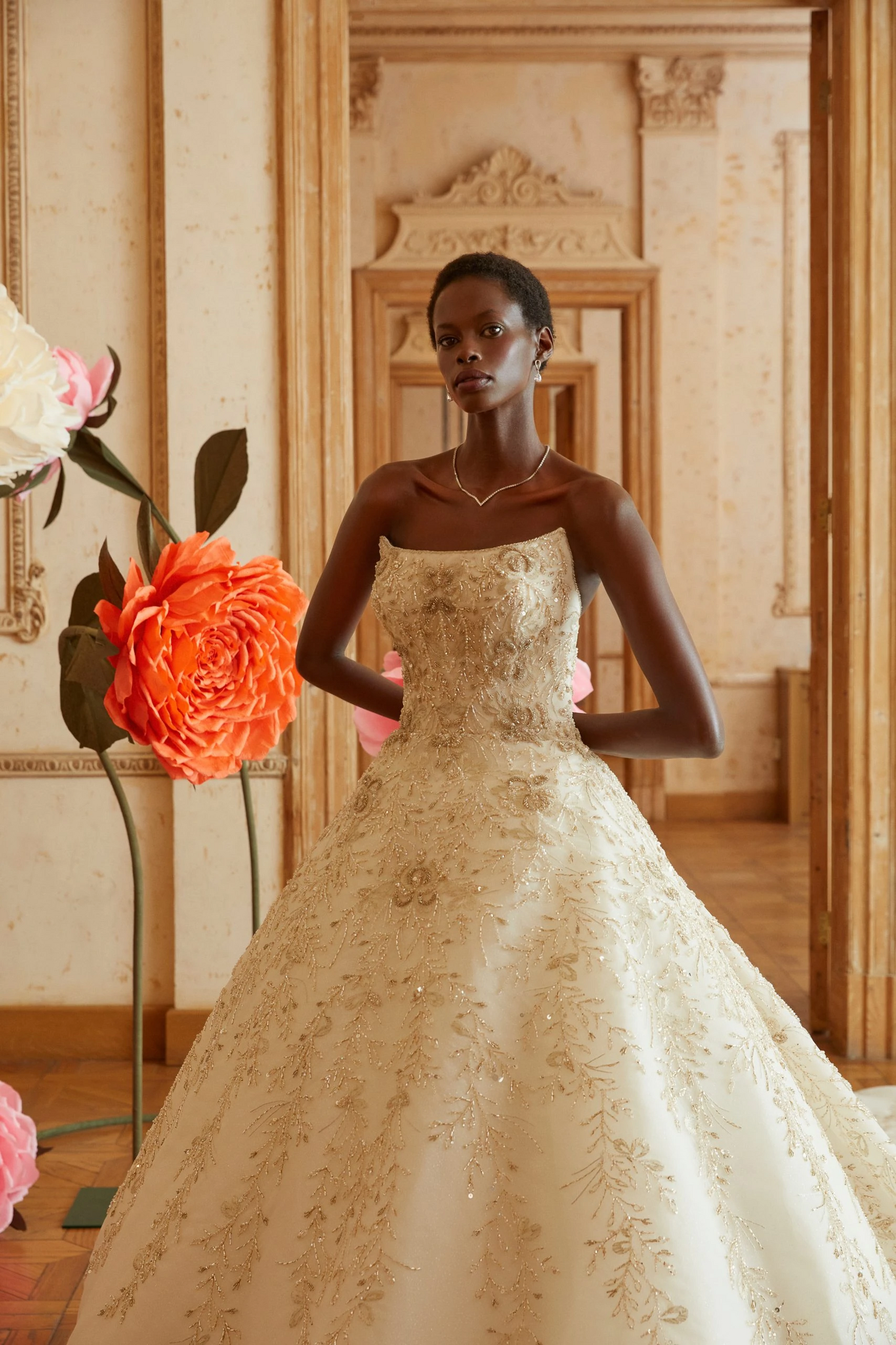 Princess Elegance Golden Crystal Gown