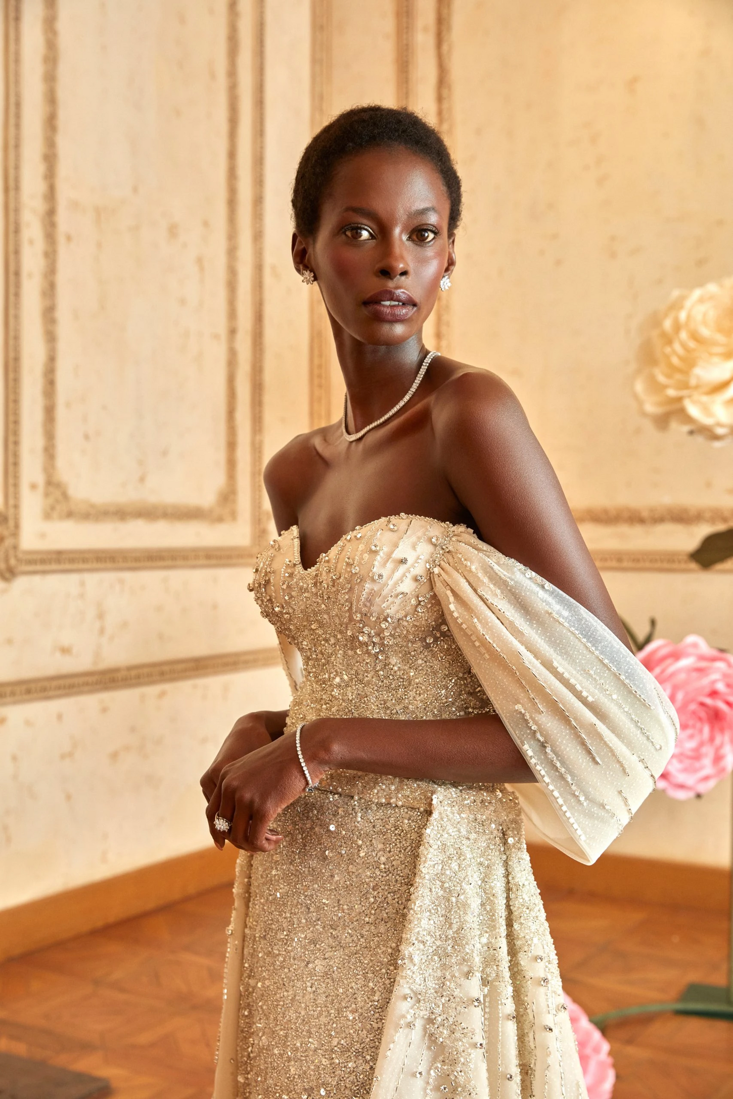 Ethereal Cream Dream Mermaid Gown