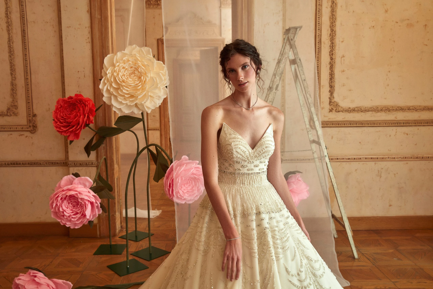 Cream Dream V-Neck Bridal Gown