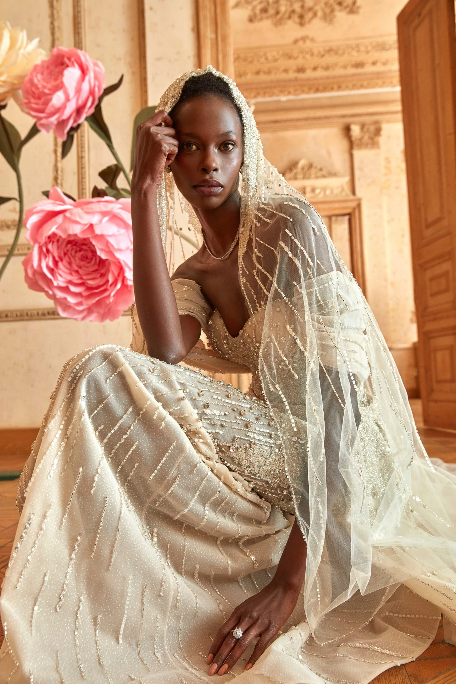Ethereal Cream Dream Mermaid Gown