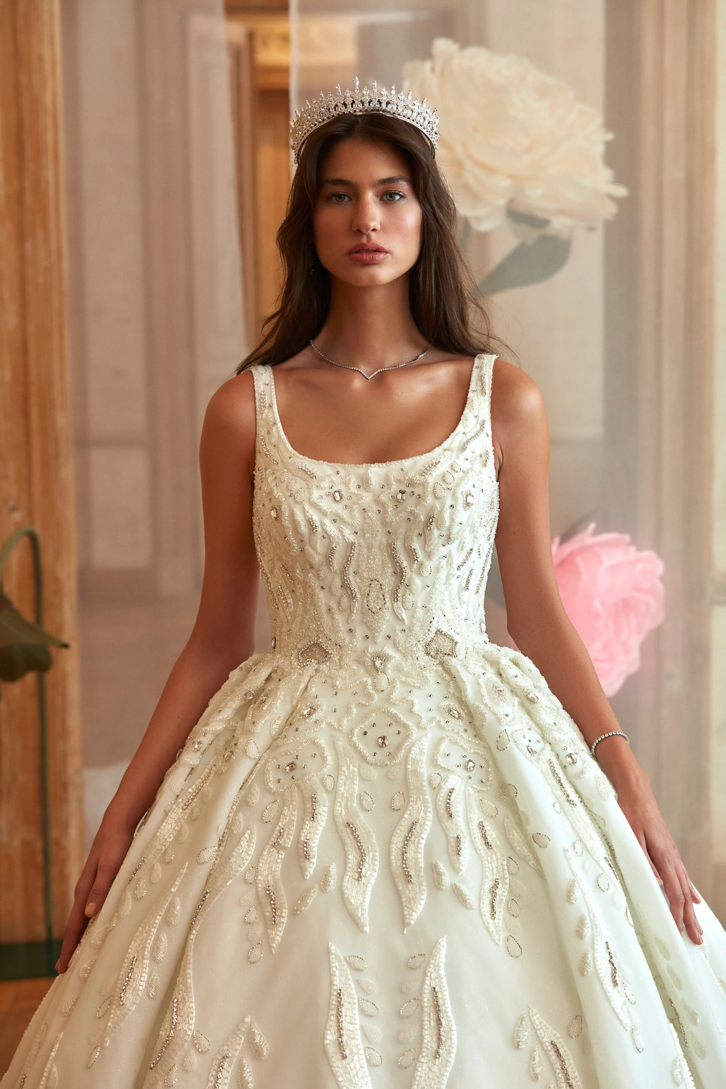 Regal Crystal Shimmer Princess Gown