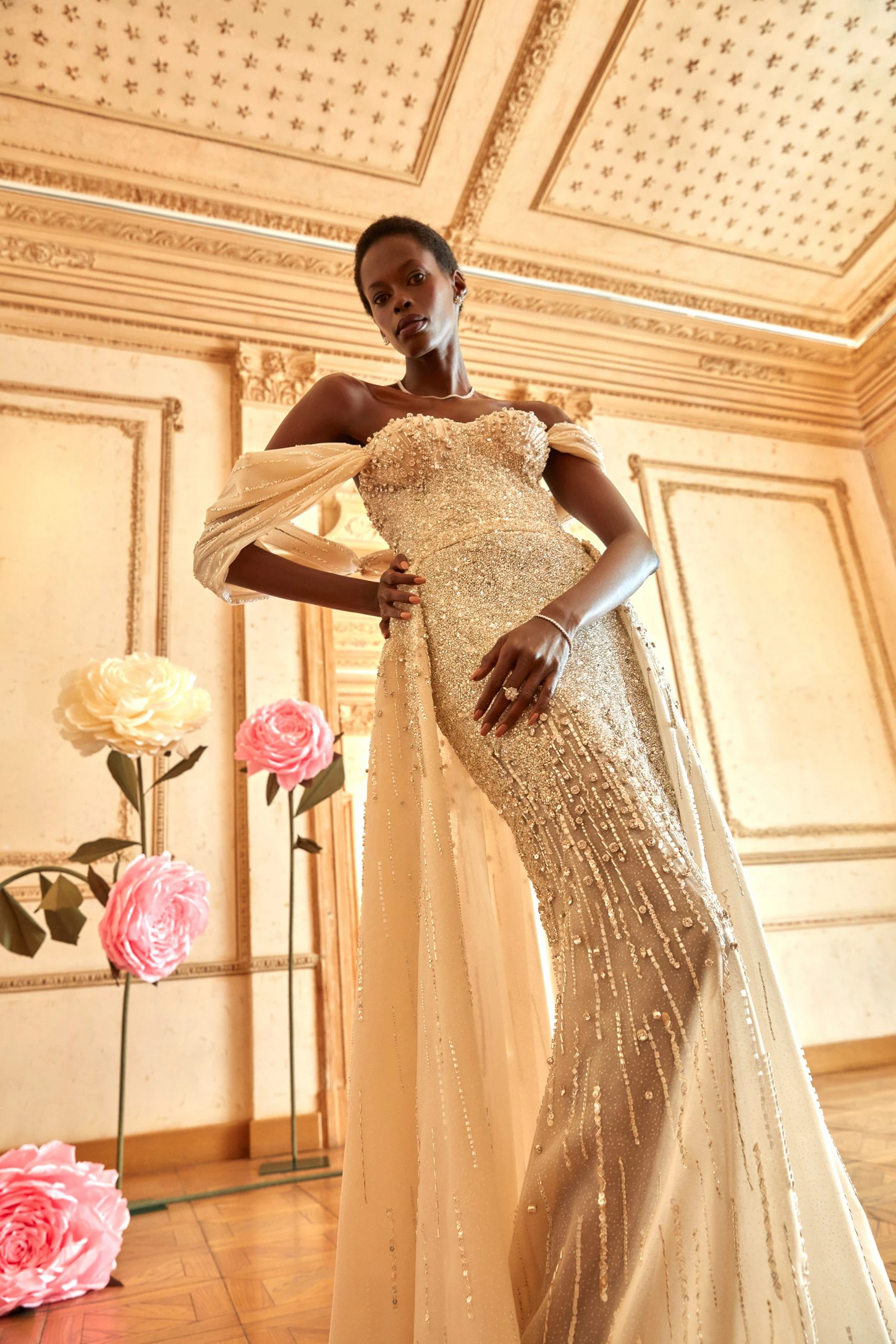 Ethereal Cream Dream Mermaid Gown
