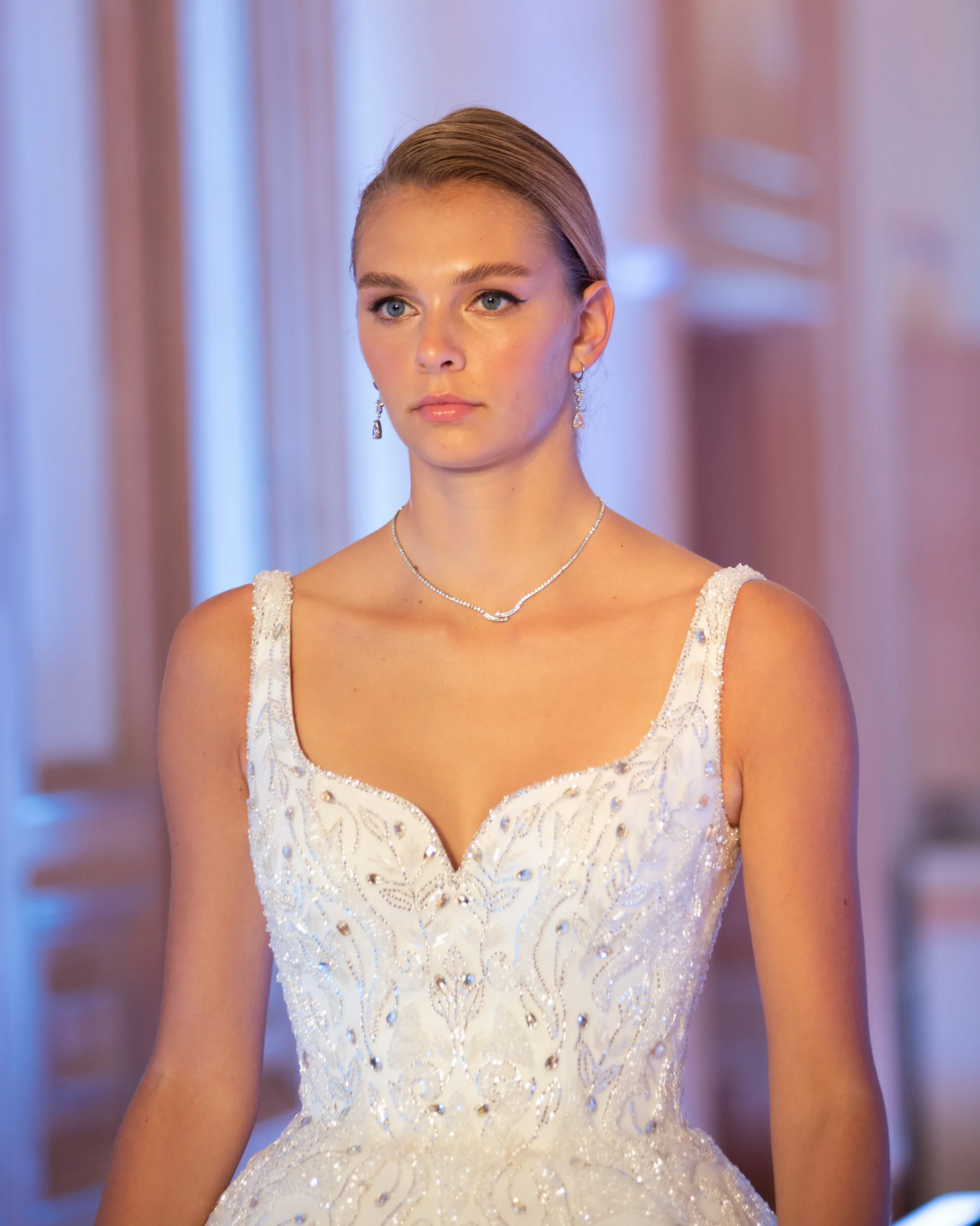 Dreamy Ivory V-Neck Ball Gown