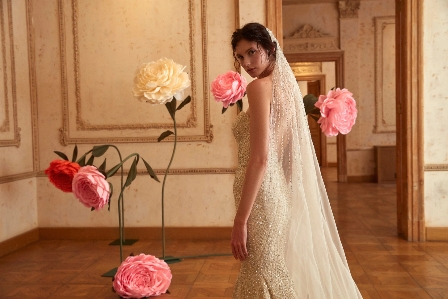 Ivory Sparkle Crystal Mermaid Gown