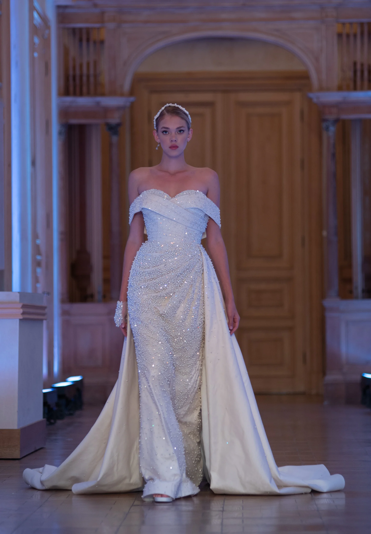 Cream Delight Pearl Mermaid Gown