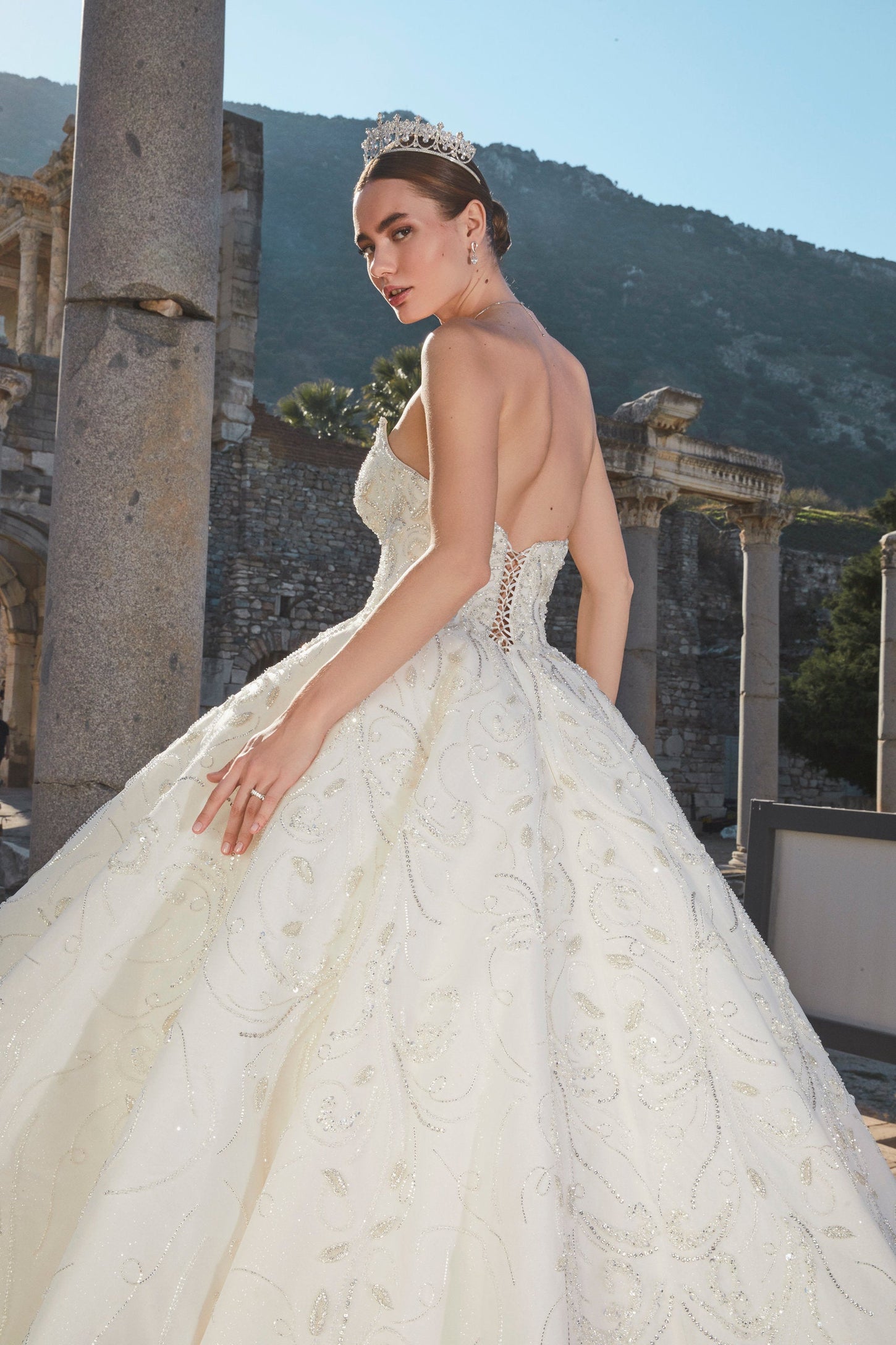 Floral Harmony: Delicate Embroidered Bridal Gown