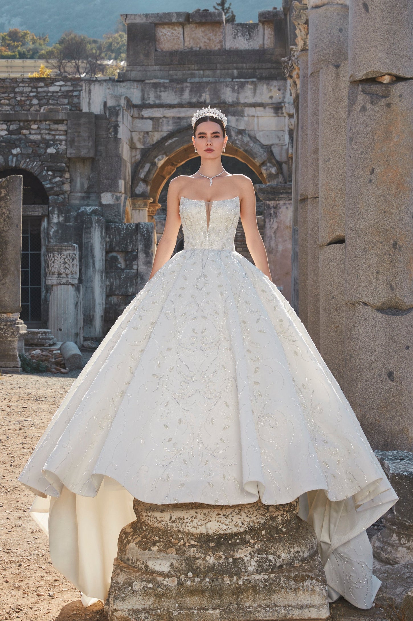 Floral Harmony: Delicate Embroidered Bridal Gown