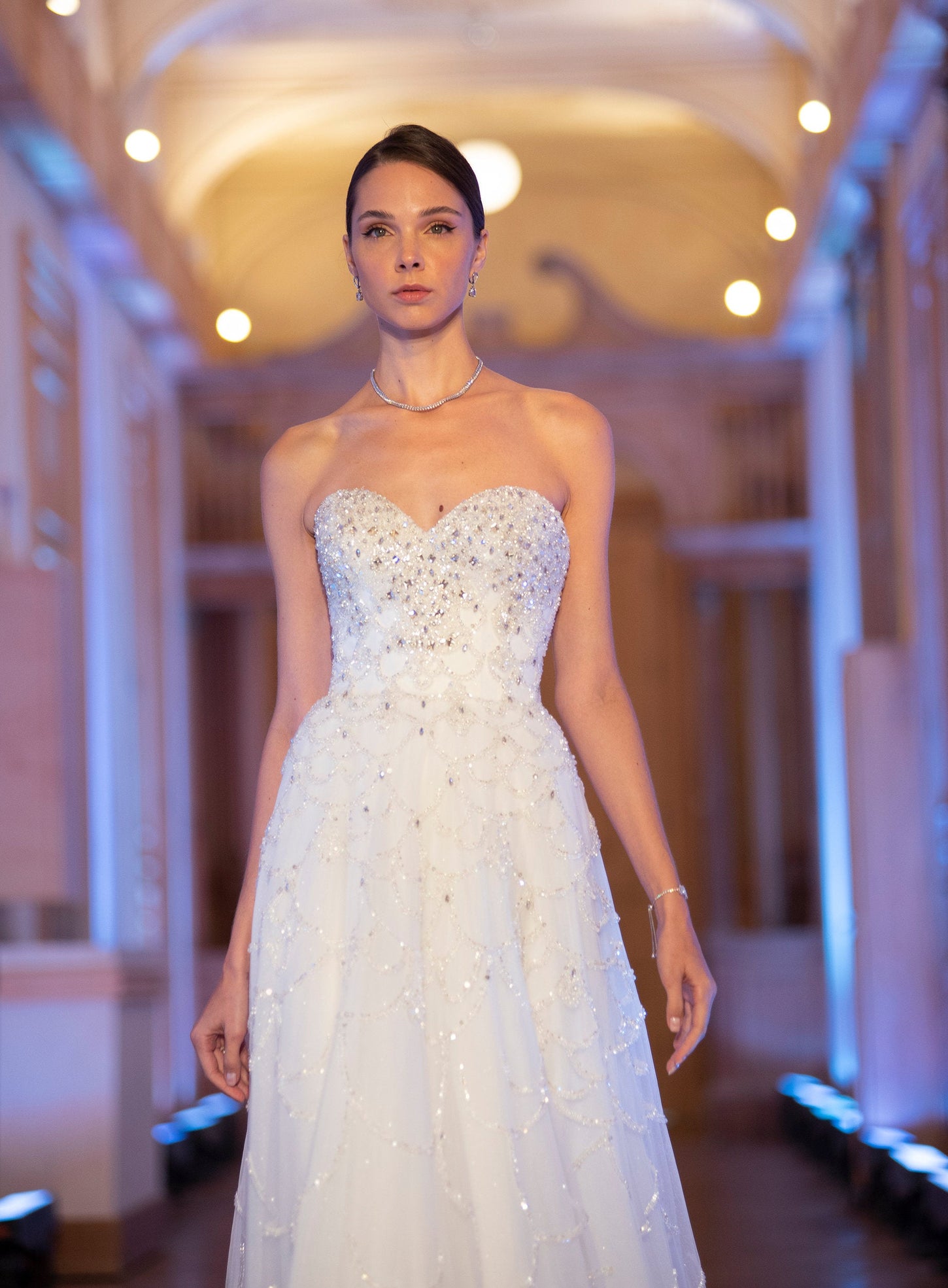 Enchanting Off-White A-Line Bridal Gown