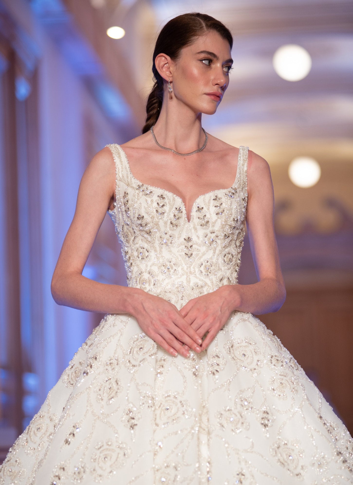 Ivory Opulence Crystal Ball Gown