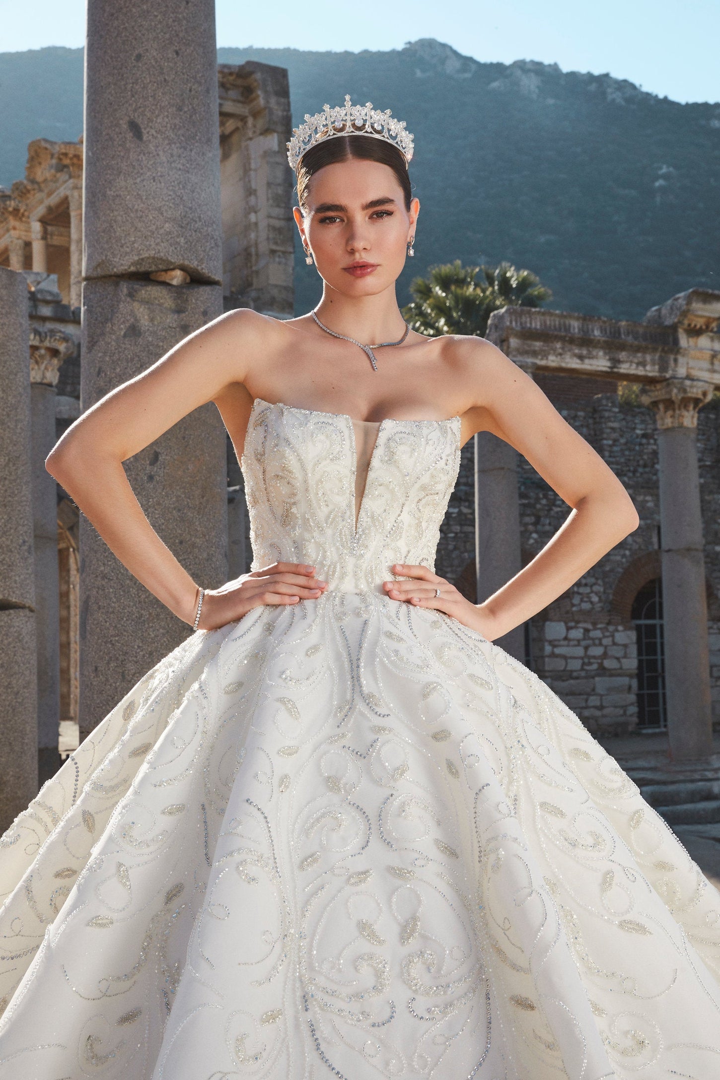 Floral Harmony: Delicate Embroidered Bridal Gown