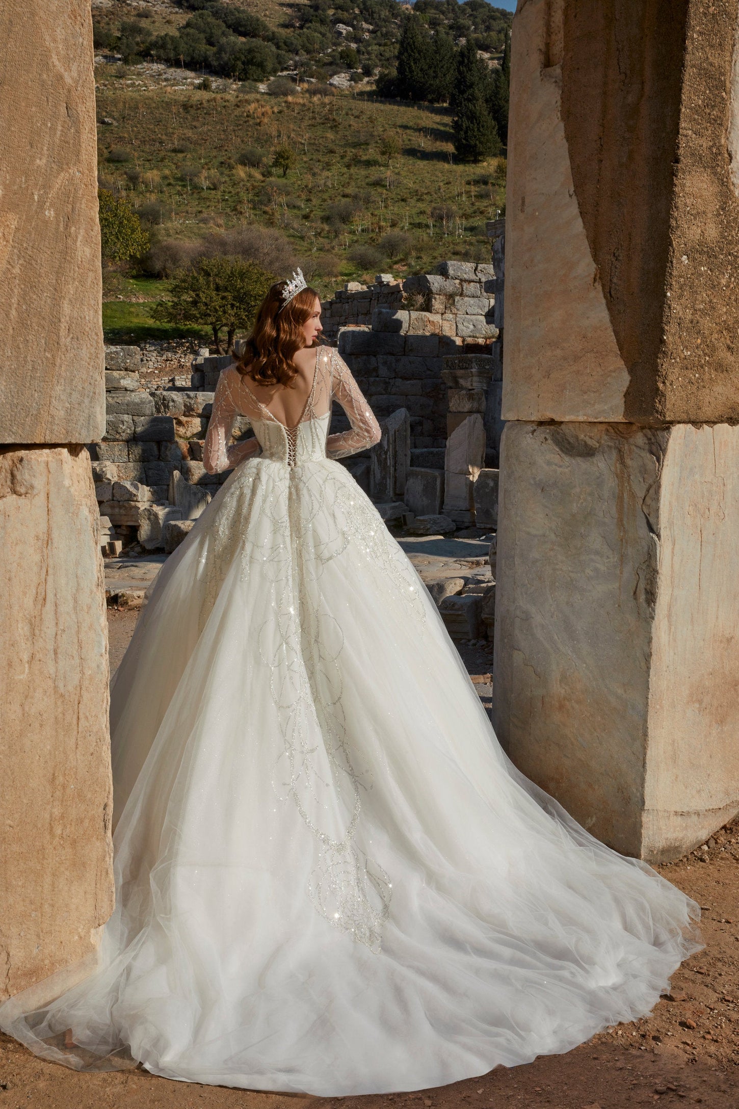 Geometric Grandeur: Tulle and Lace Ball Gown