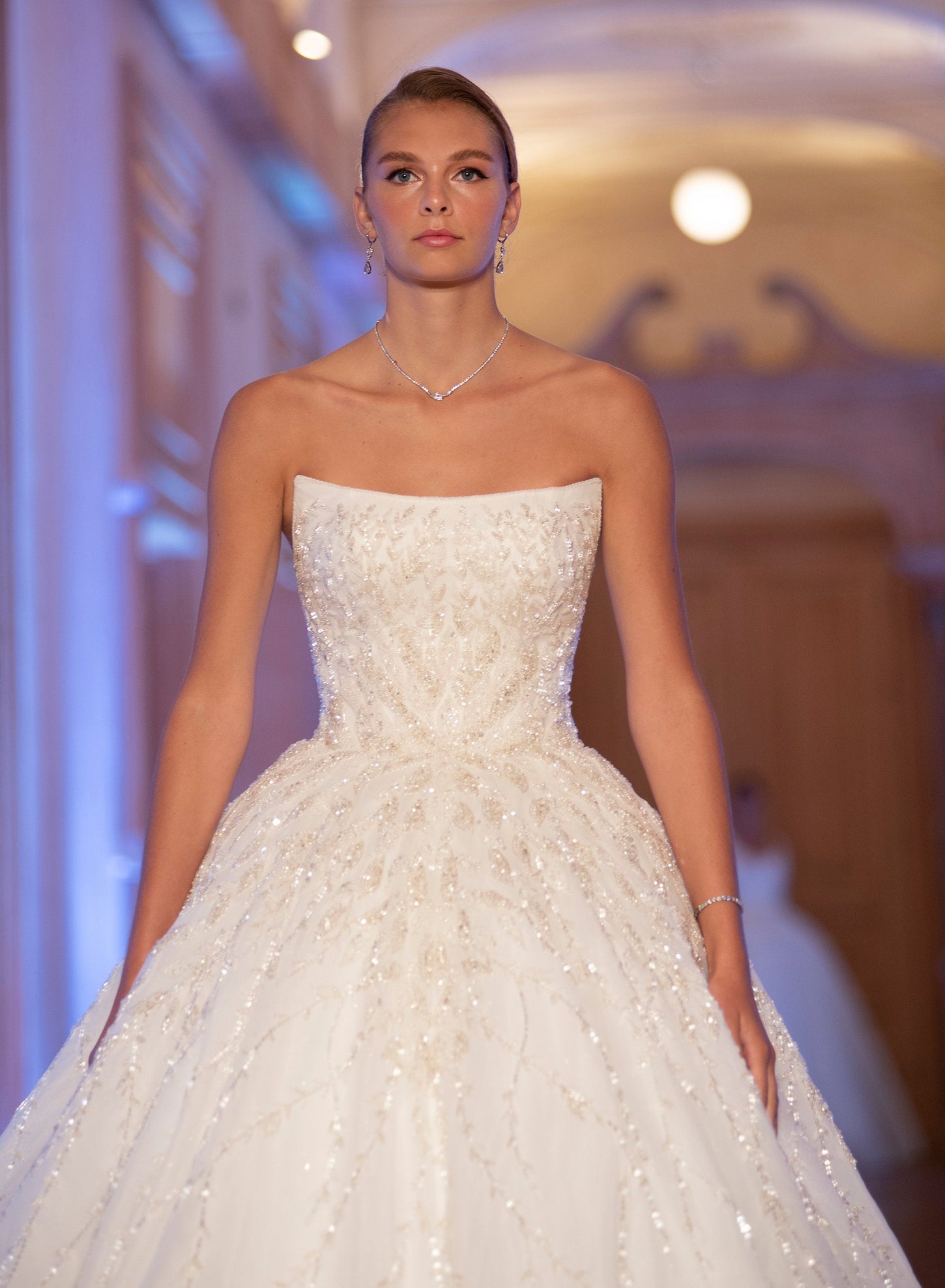 Stunning Strapless Tulle Princess Gown
