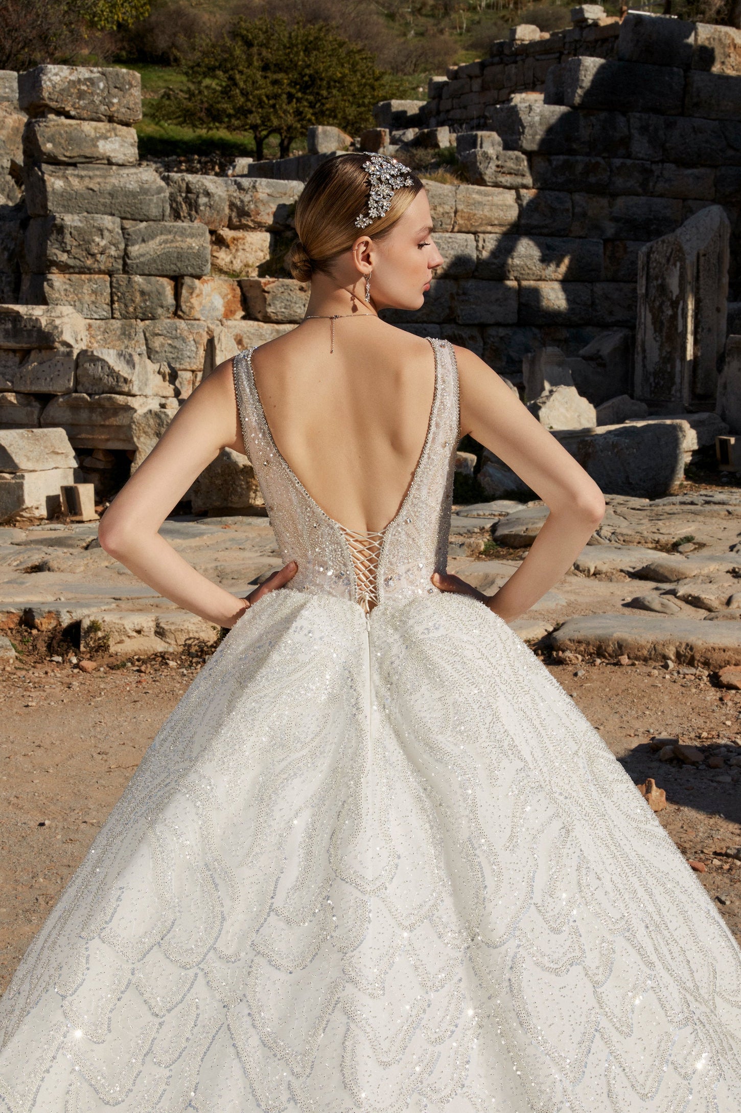 Satin and Lace Beauty: Ball Gown Wedding Dress
