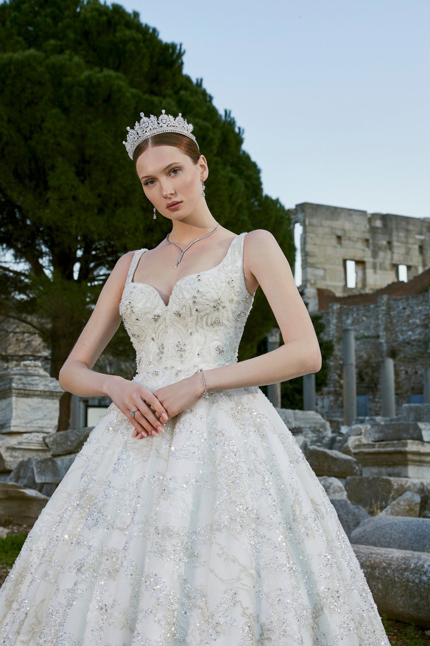 Floral Fantasy: Hand-Embroidered Ball Gown
