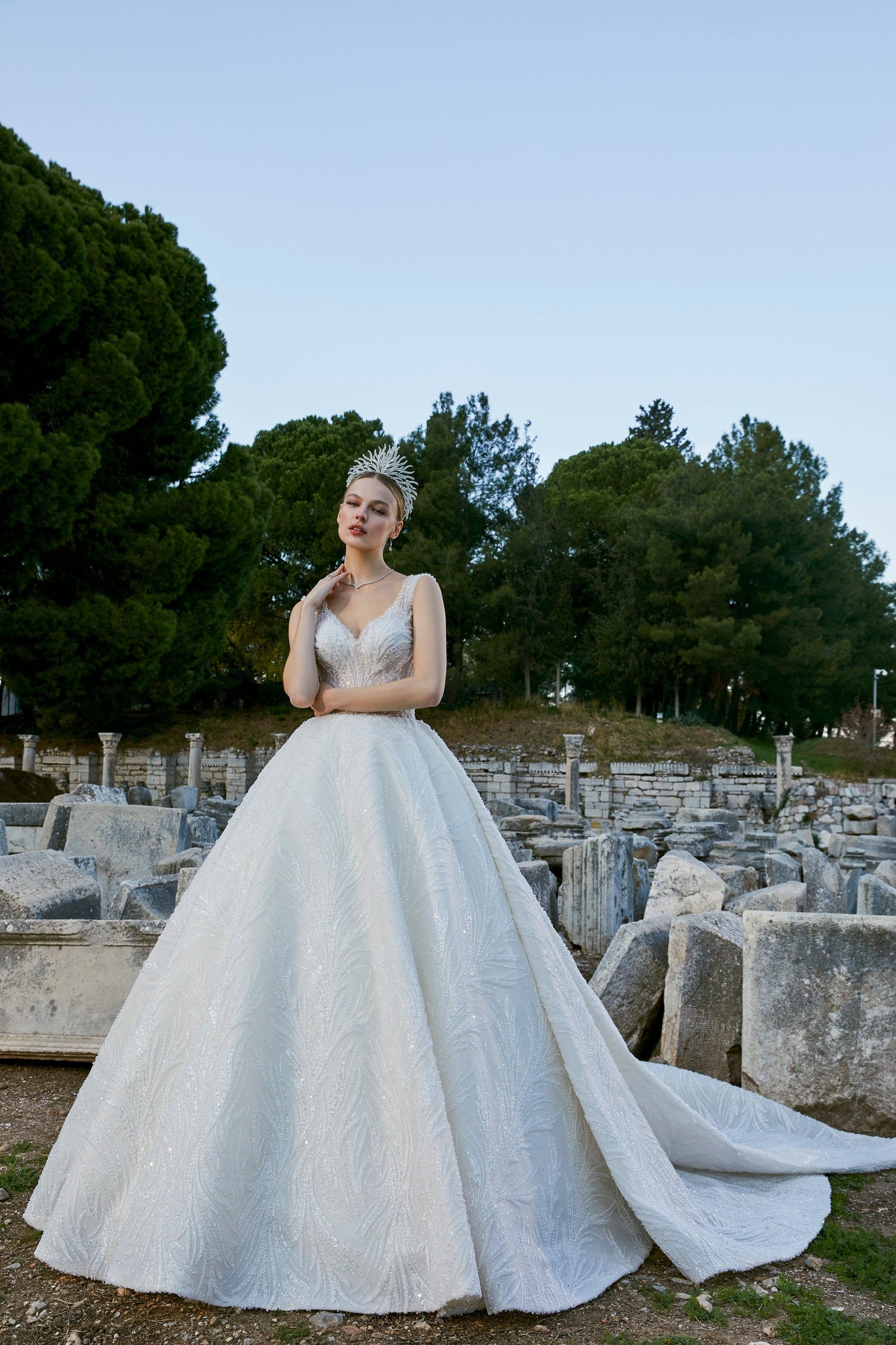 Regal Reverie: Open Back Bridal Gown