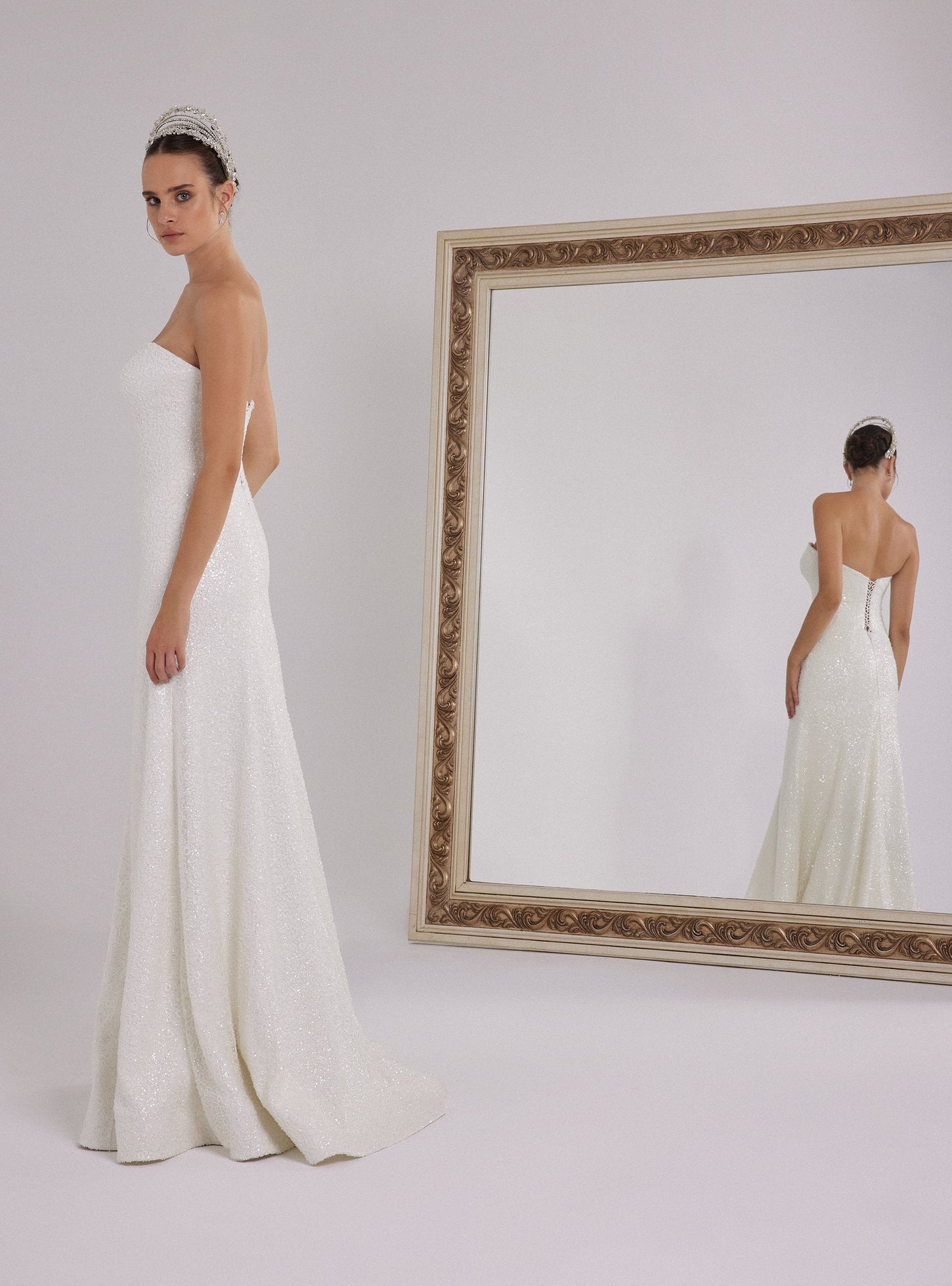 Romantic Heart Neckline, Sparkling Lace Designed Mermaid Wedding Dress