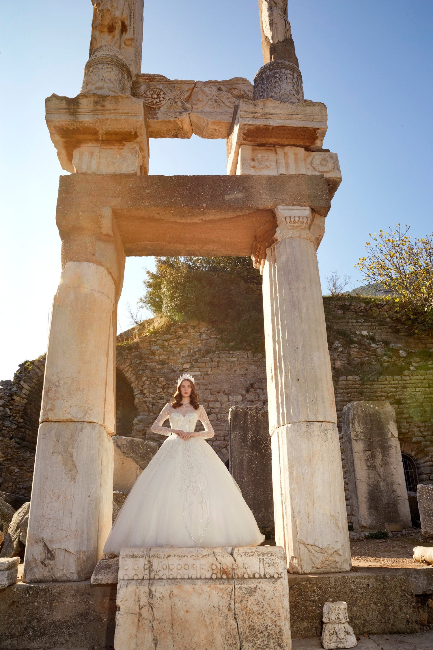 Geometric Grandeur: Tulle and Lace Ball Gown